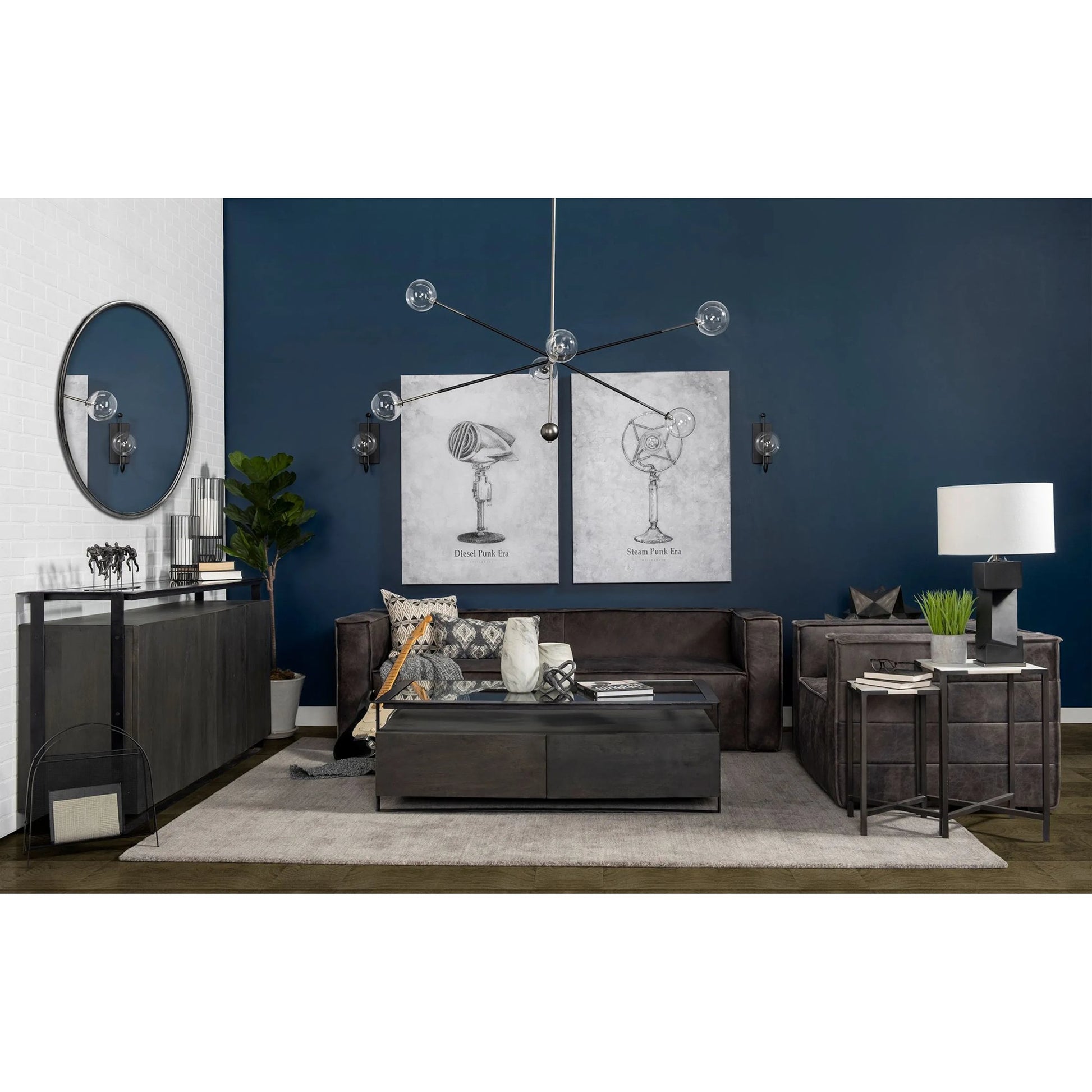 Lucas Accent Table by Mercana in white, matte black. Made from marble, iron in a modern style.