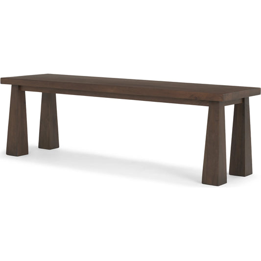 Wolcott Bench by Mercana in brown. Made from solid wood in a traditional style.
