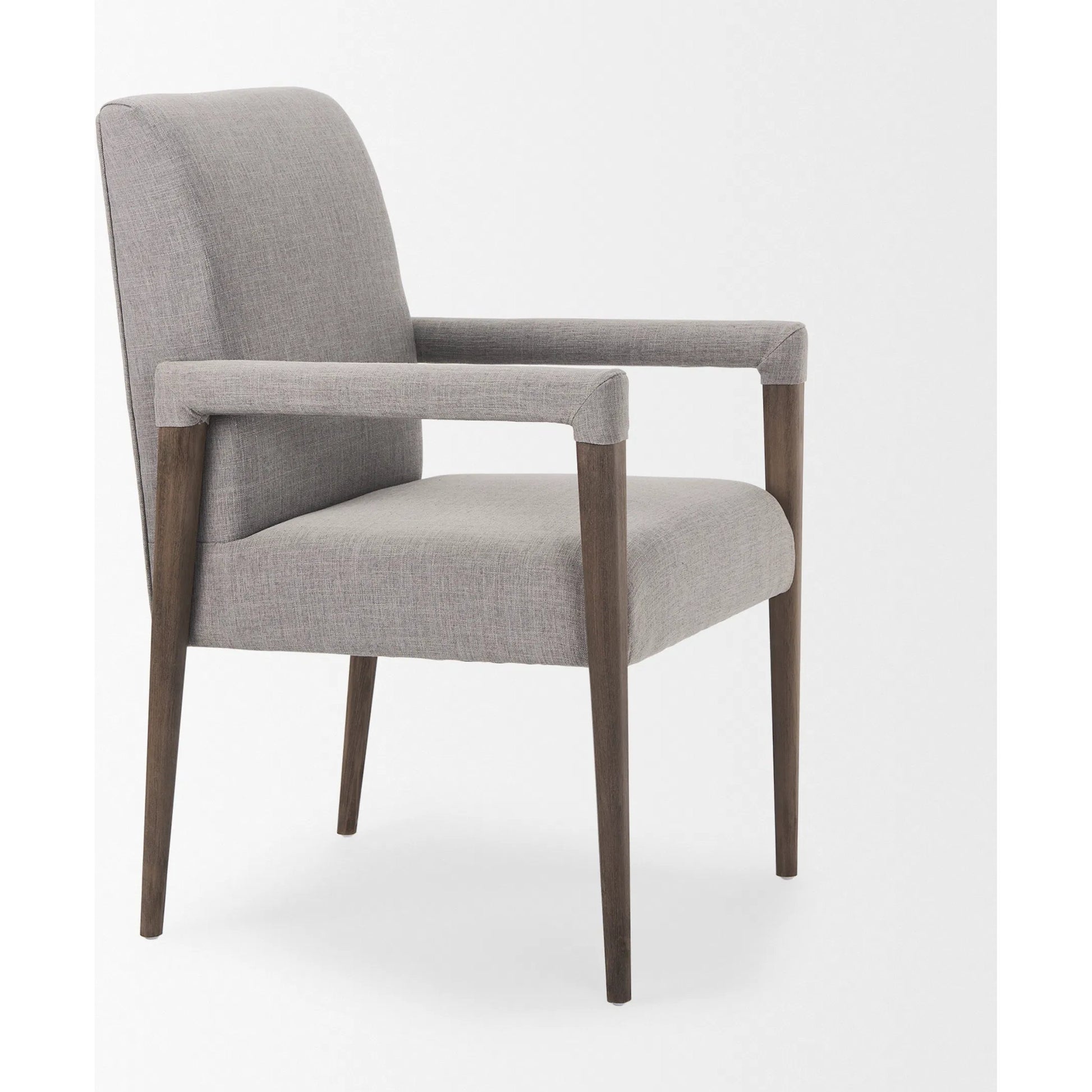 Palisades Dining Chair by Mercana in cream, light brown. Made from wood, fabric in a modern style.