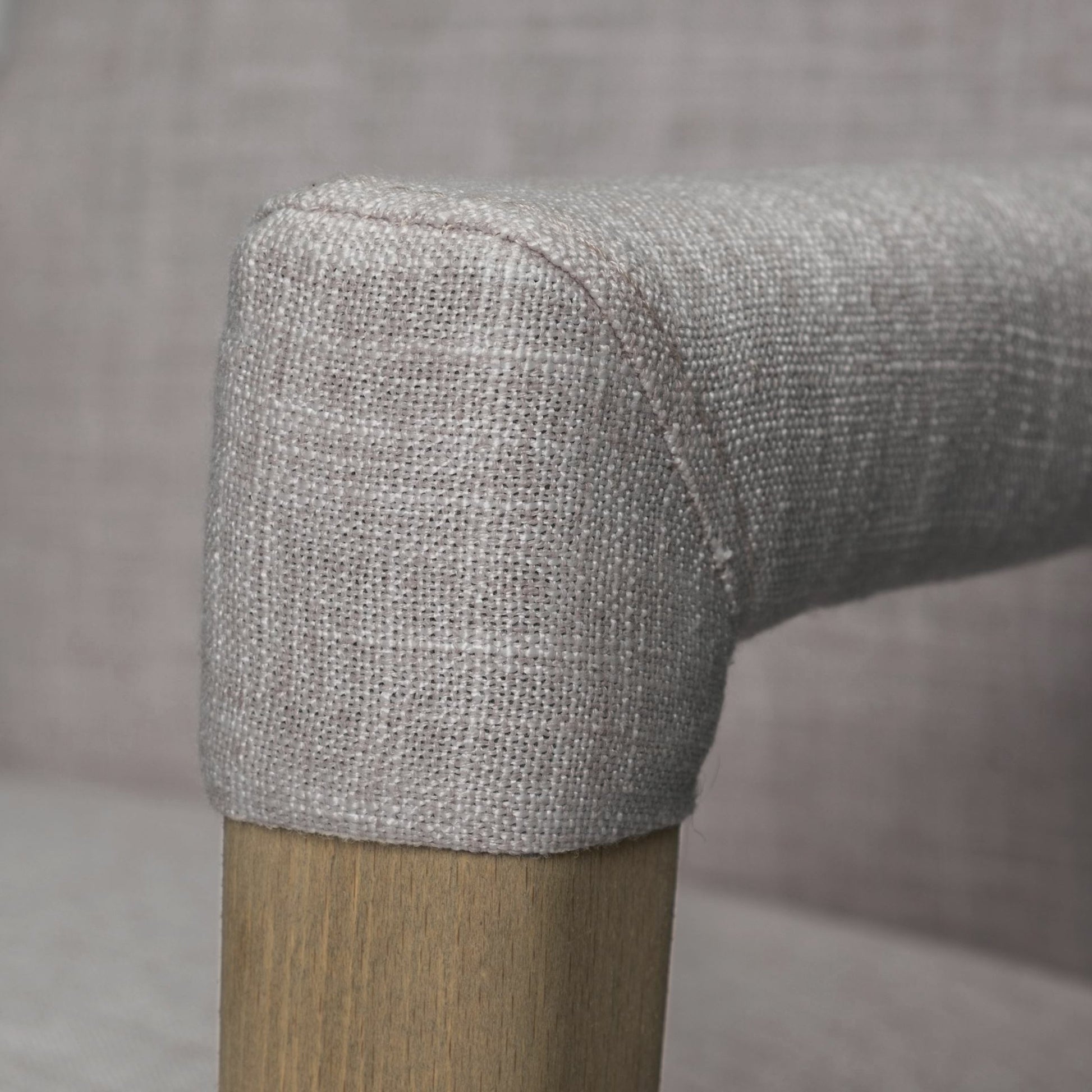 Palisades Dining Chair by Mercana in cream, light brown. Made from wood, fabric in a modern style.