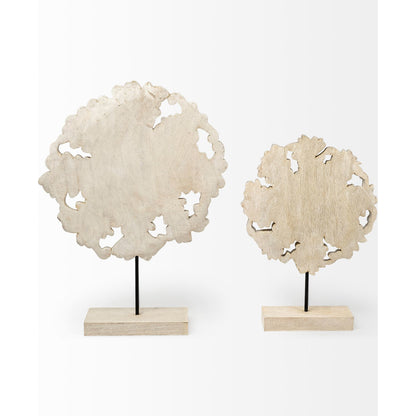 Kamara I Washed Wood W Silver Botanical Decorative Object by Mercana in metallic silver. Made from wood in a eclectic & global style.