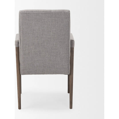 Palisades Dining Chair by Mercana in cream, light brown. Made from wood, fabric in a modern style.