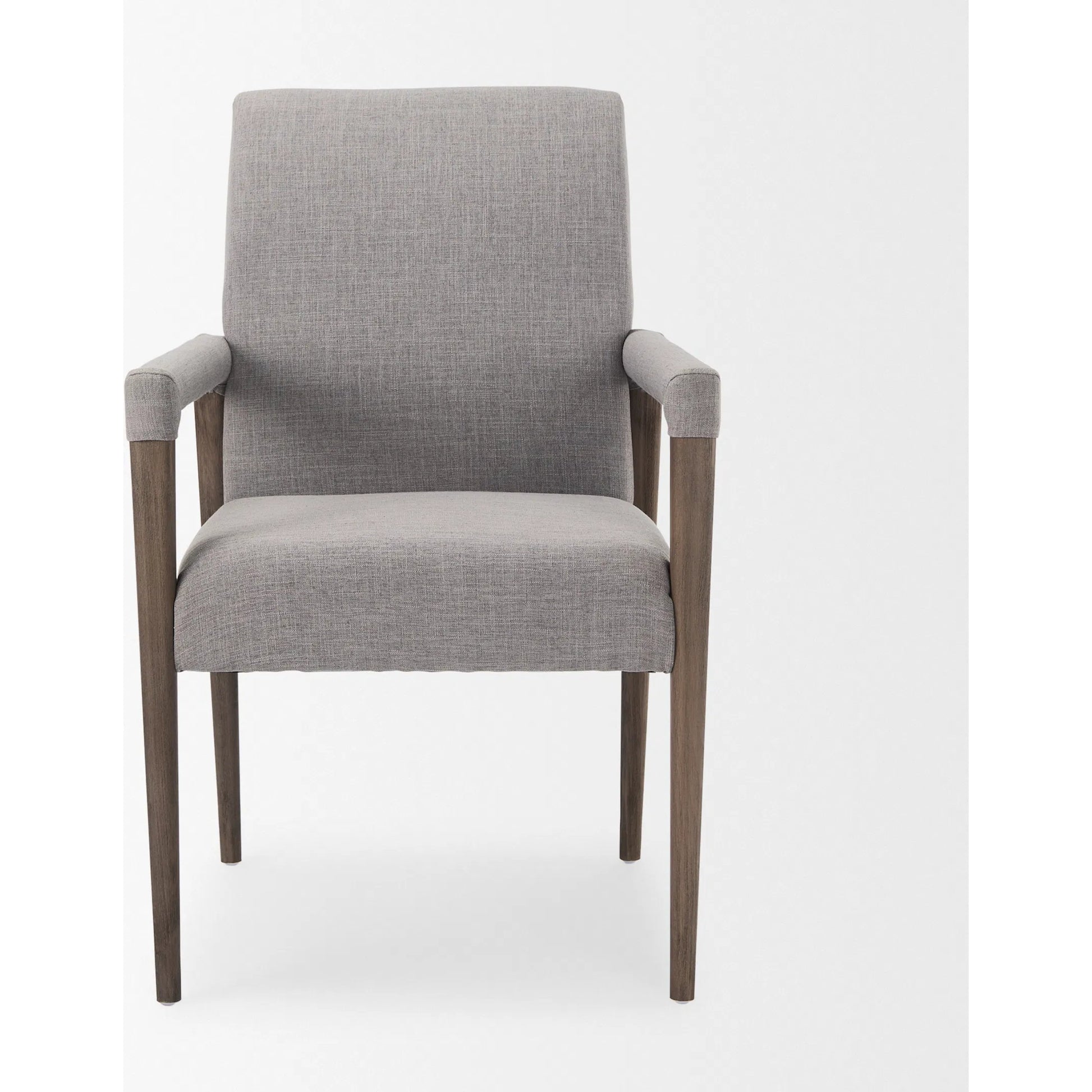 Palisades Dining Chair by Mercana in cream, light brown. Made from wood, fabric in a modern style.