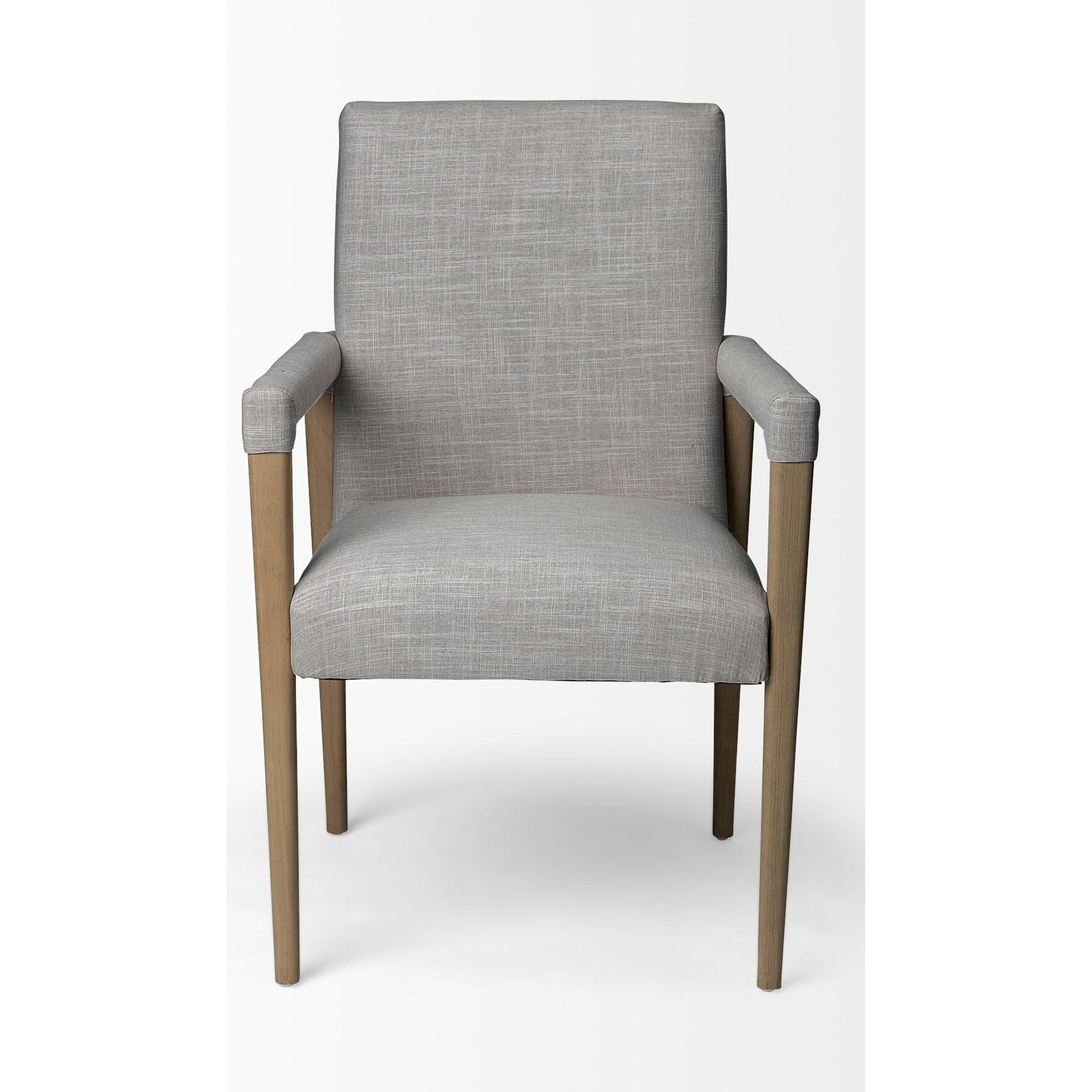 Palisades Dining Chair by Mercana in cream, light brown. Made from wood, fabric in a modern style.
