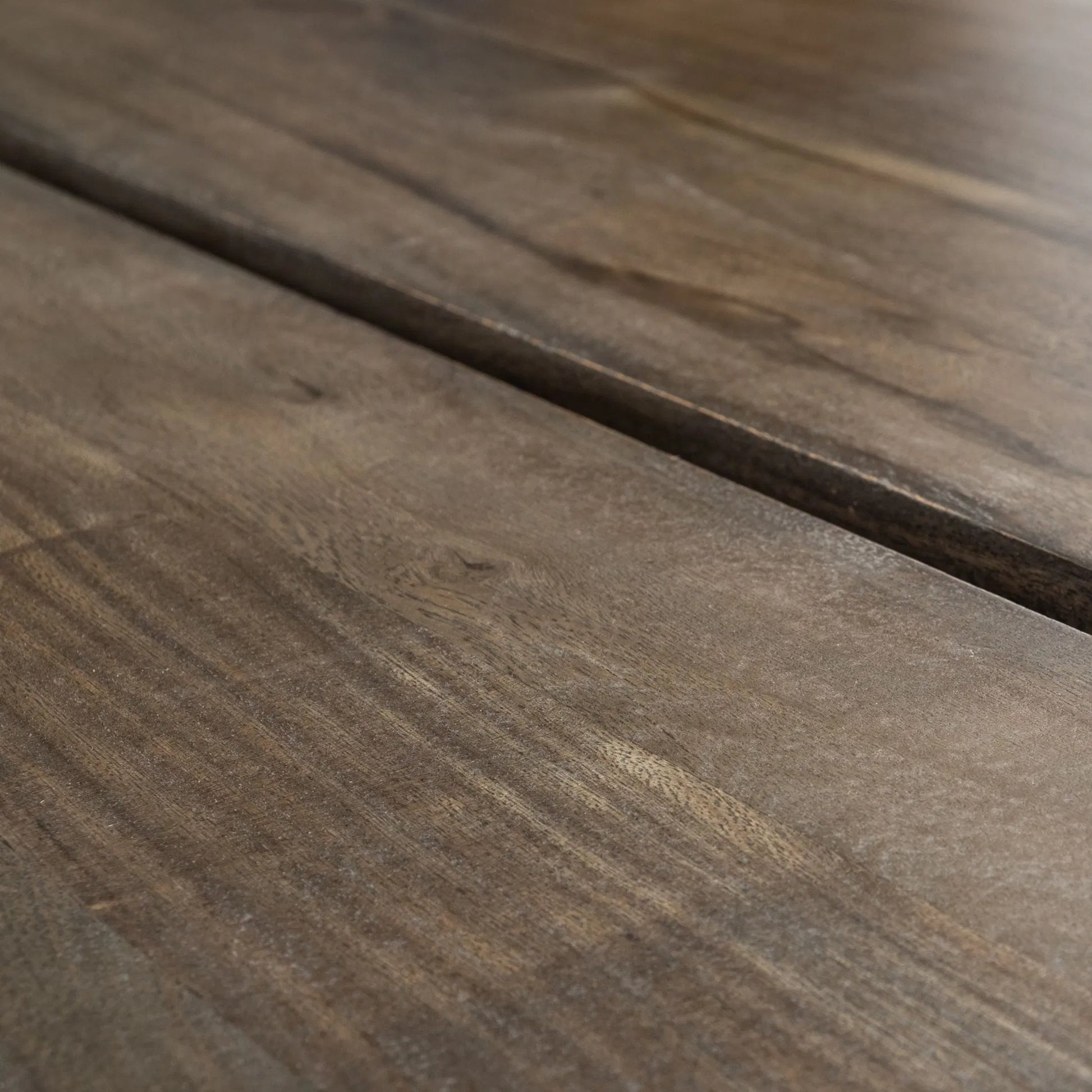 Ledger Dining Table by Mercana in brown. Made from wood in a modern style.