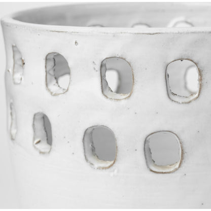 Larissa Hollow Pattern Vases Set of Two by Mercana in pearl white. Made from ceramic in a eclectic & global style.