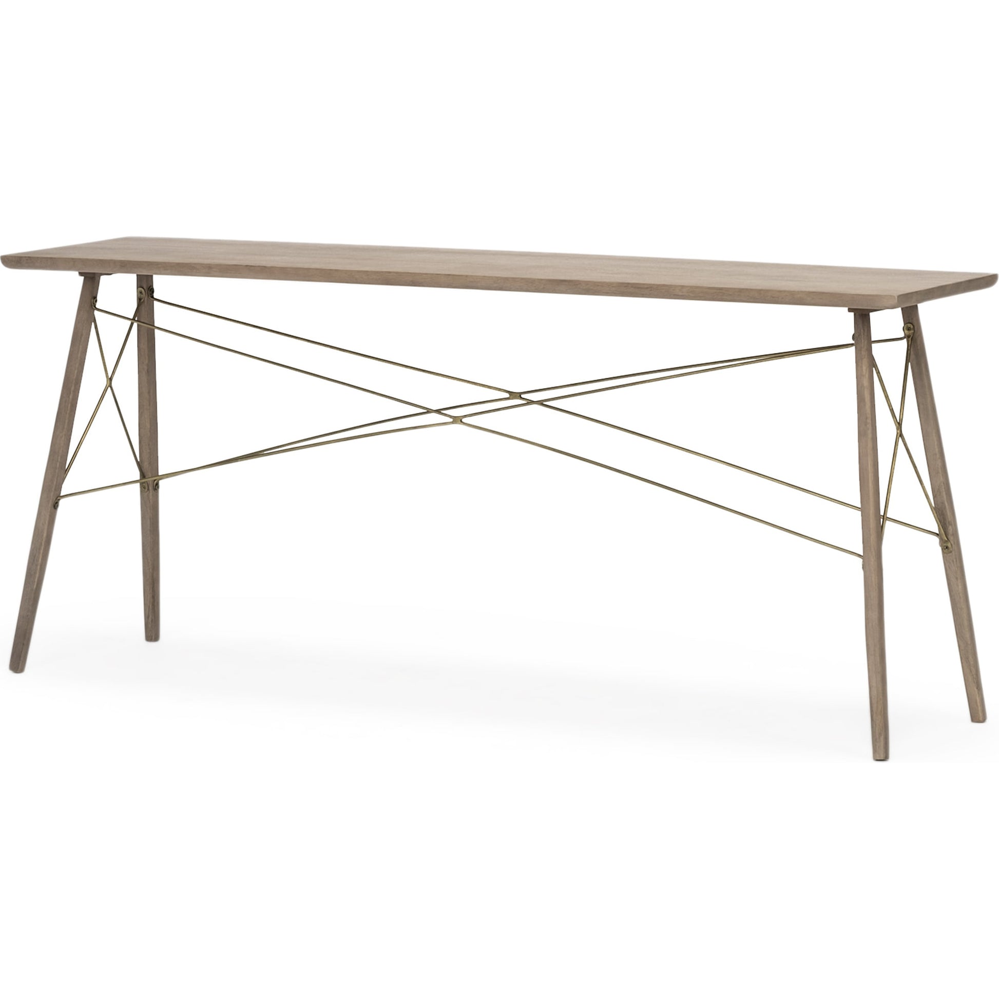 Kirby Console Table by Mercana in medium brown. Made from unique in a modern style.