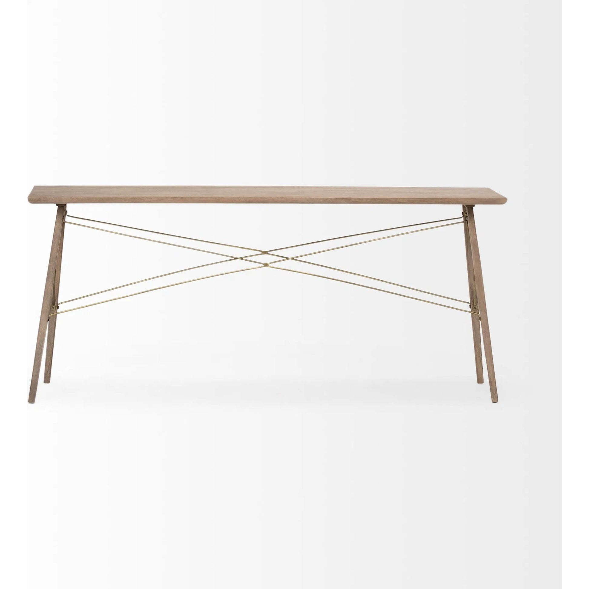 Kirby Console Table by Mercana in medium brown. Made from unique in a modern style.