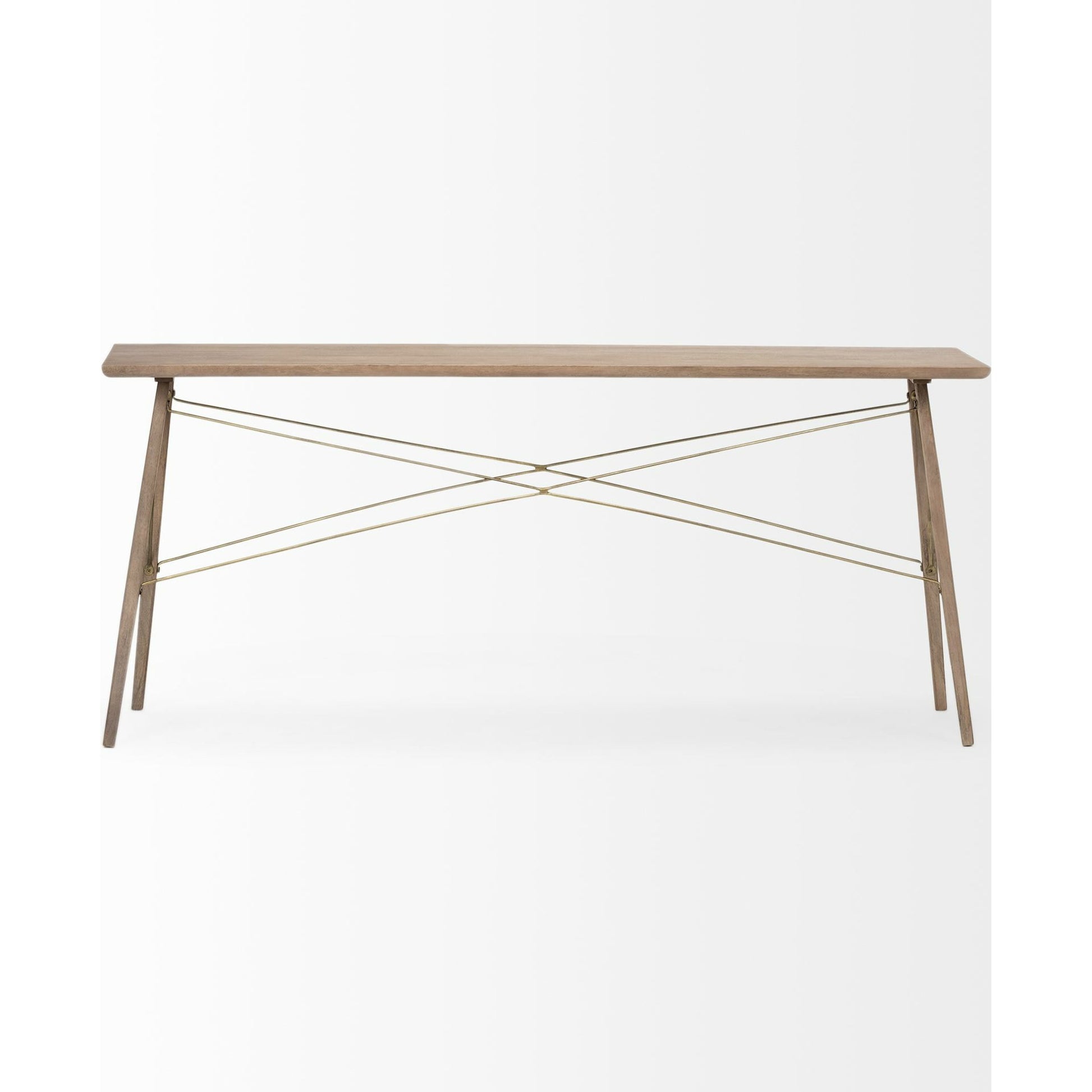 Kirby Console Table by Mercana in medium brown. Made from unique in a modern style.
