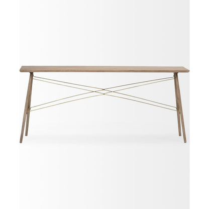 Kirby Console Table by Mercana in medium brown. Made from unique in a modern style.