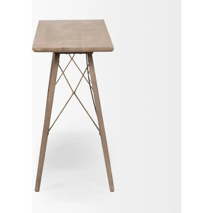 Kirby Console Table by Mercana in medium brown. Made from unique in a modern style.