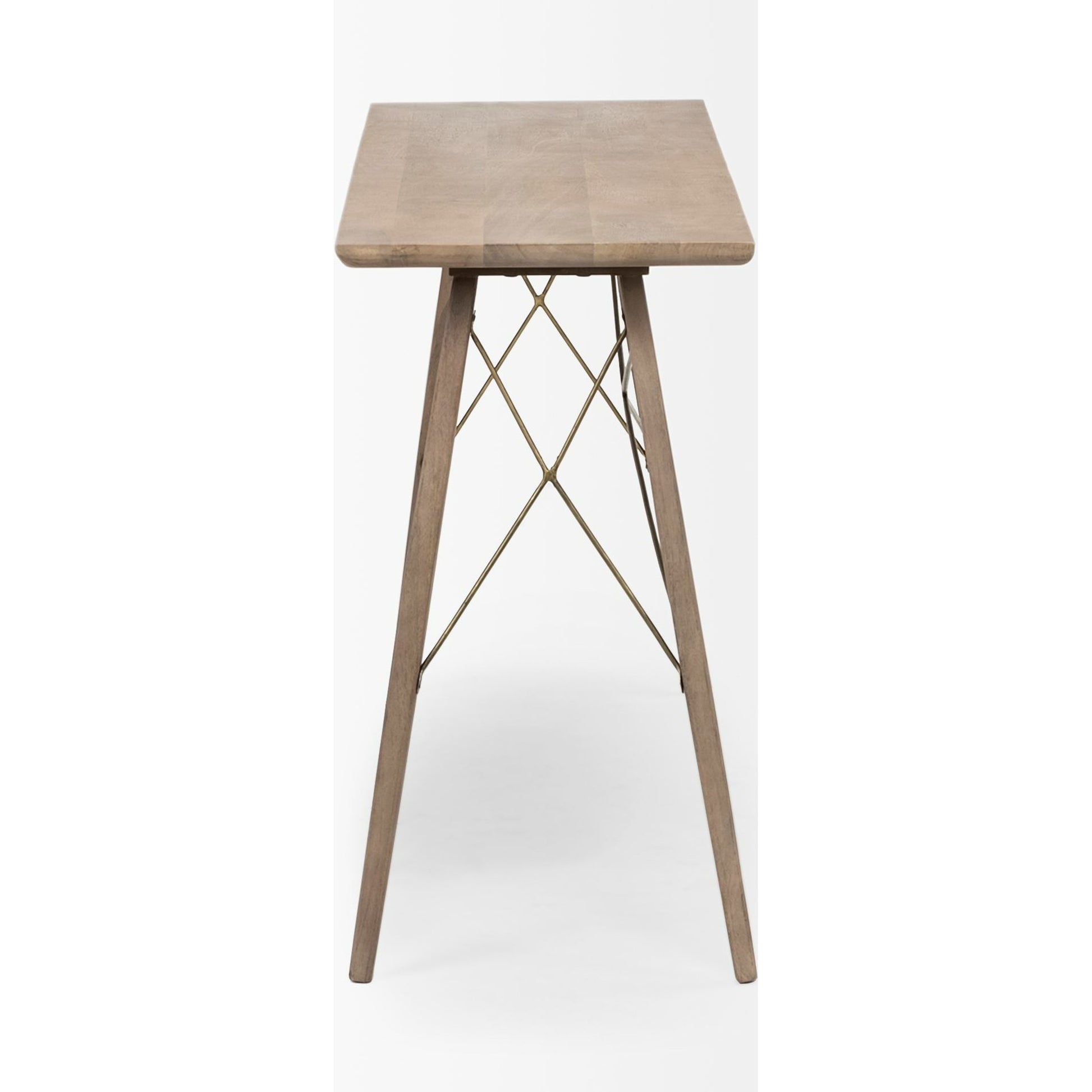Kirby Console Table by Mercana in medium brown. Made from unique in a modern style.