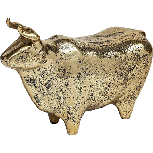Taurus II Cast Aluminum Bull Decorative Object by Mercana in black. Made from unique in a eclectic & global style.