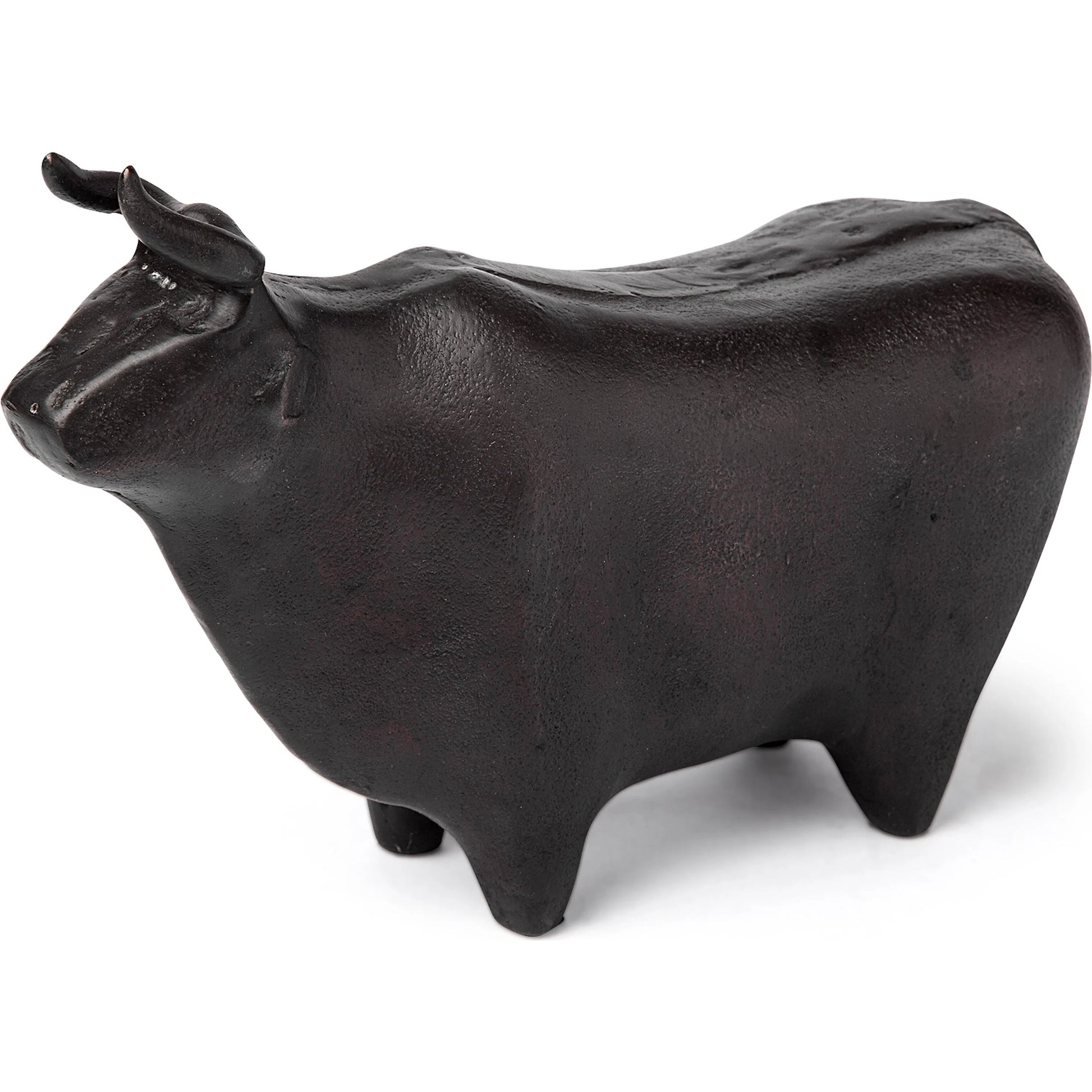 Taurus II Cast Aluminum Bull Decorative Object by Mercana in black. Made from unique in a eclectic & global style.