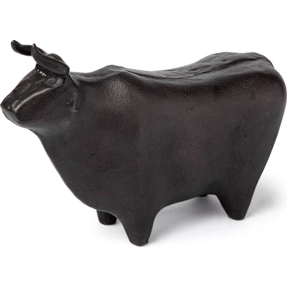 Taurus II Cast Aluminum Bull Decorative Object by Mercana in black. Made from unique in a eclectic & global style.