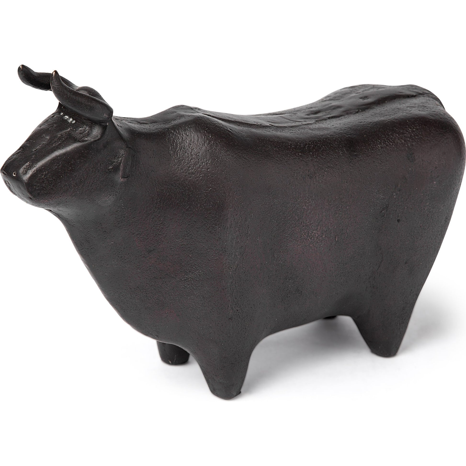 Taurus II Cast Aluminum Bull Decorative Object by Mercana in black. Made from unique in a eclectic & global style.