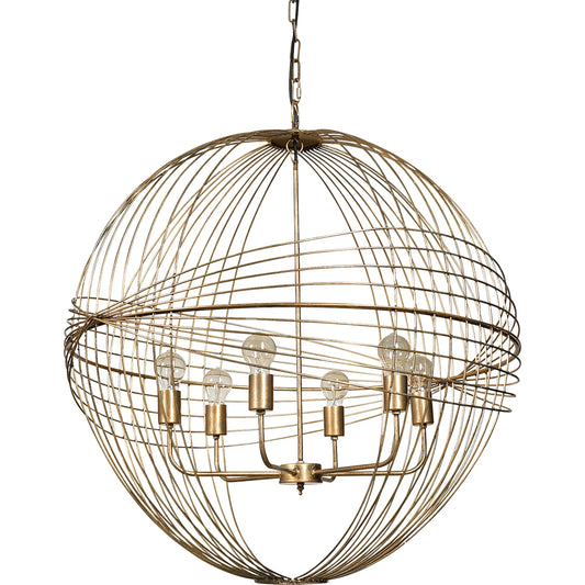 Chiron Chandelier by Mercana in antiqued gold. Made from iron in a transitional style.