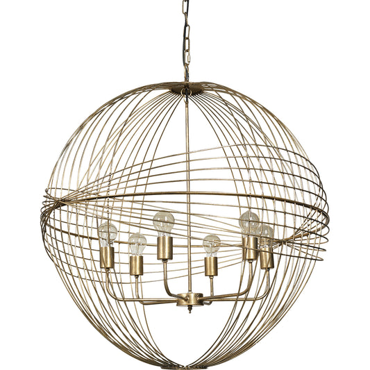 Chiron Chandelier by Mercana in antiqued gold. Made from iron in a transitional style.