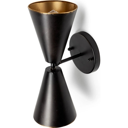 Eris Wall Sconce by Mercana in black, gold. Made from unique in a modern style.