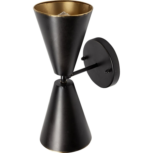 Eris Wall Sconce by Mercana in black, gold. Made from unique in a modern style.