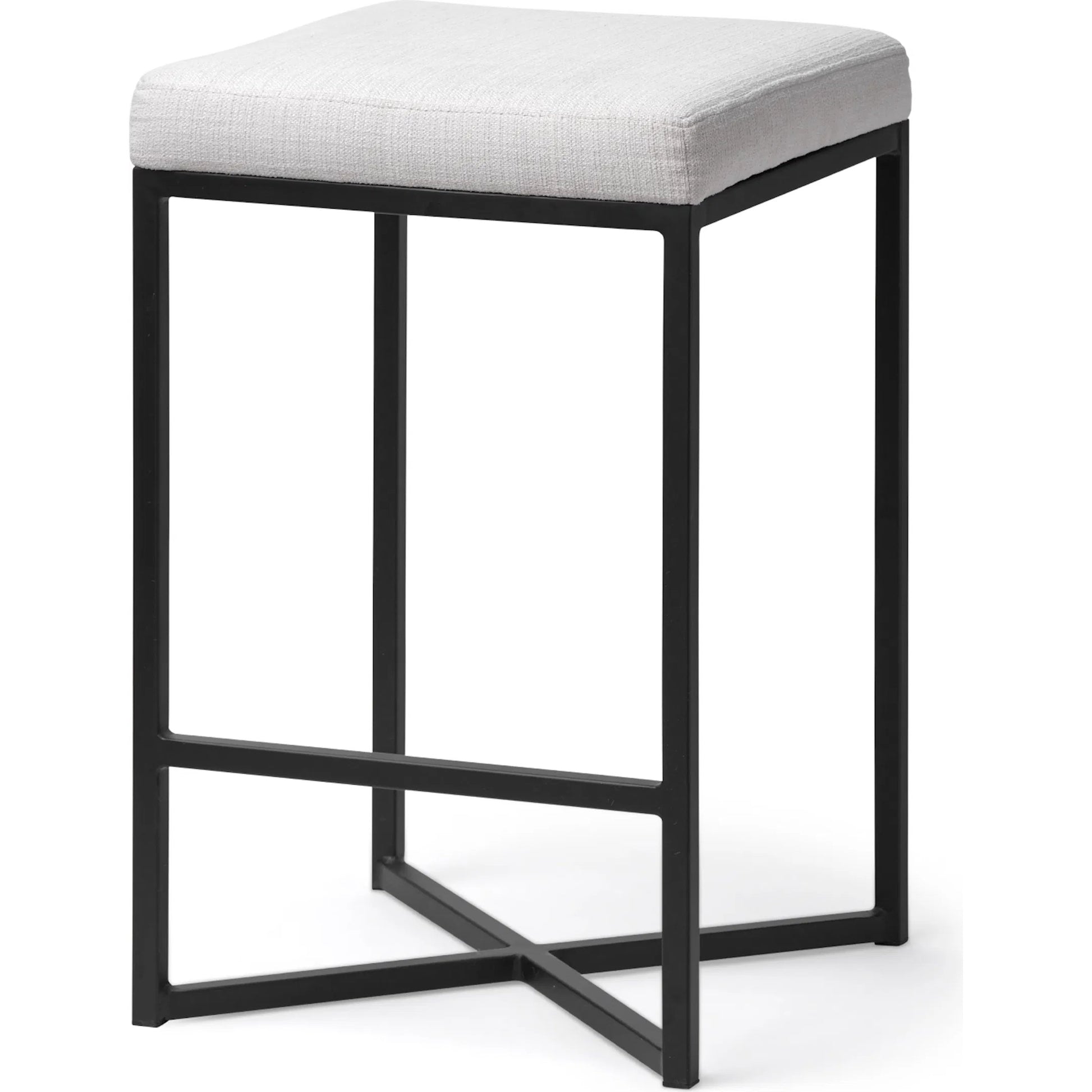 Frodo Upholstered Seat Bar/Counter Stool by Mercana in white. Made from unique in a modern style.