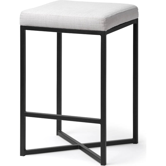 Frodo Upholstered Seat Bar/Counter Stool by Mercana in white. Made from unique in a modern style.