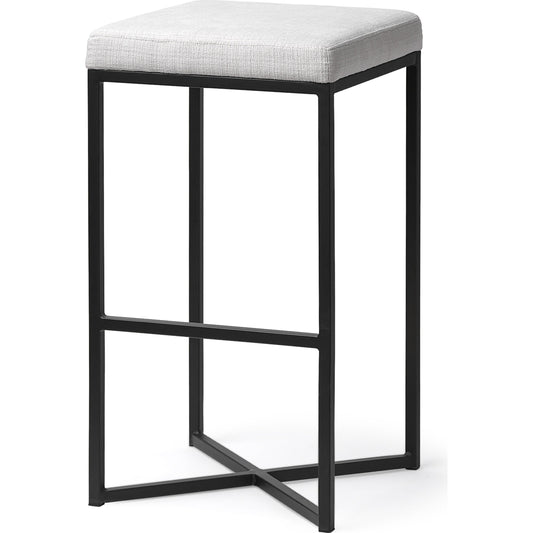 008 None | Unknown | Frodo Upholstered Seat Bar/Counter Stool by Mercana in white. Made from unique in a modern style.