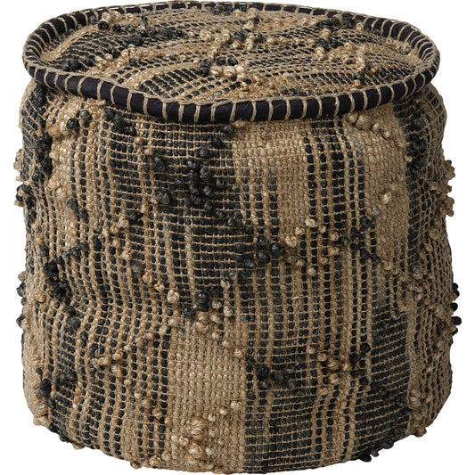Riley Pouf by Mercana in natural. Made from unique in a eclectic & global style.