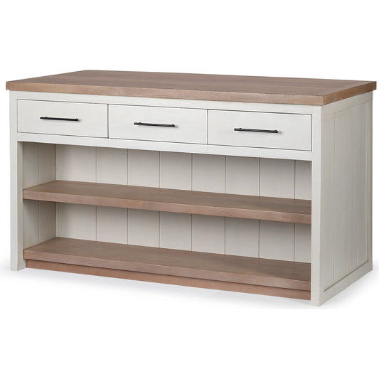 Fairview Kitchen Island by Mercana in natural, white. Made from unique in a cottage & farmhouse style.