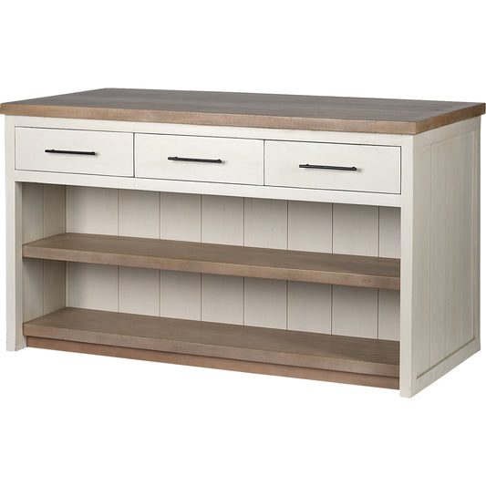 Fairview Kitchen Island by Mercana in natural, white. Made from unique in a cottage & farmhouse style.