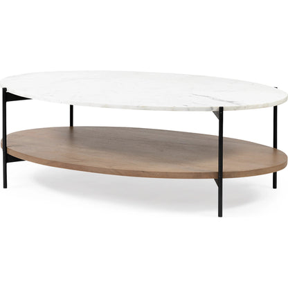 Larkin Oval Coffee Table by Mercana. Made from solid wood in a transitional style.