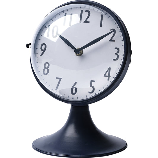 Weymouth Blue Metal Dome Table Clock by Mercana in natural. Made from unique in a modern style.