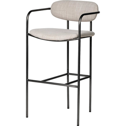 Parker Upholstered Seat Bar Stool by Mercana. Made from fabric in a modern style.