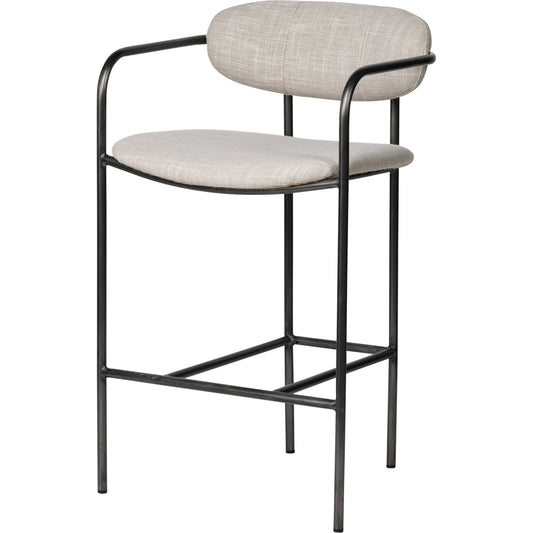 Parker Upholstered Seat Counter Stool by Mercana. Made from fabric, metal in a modern style.