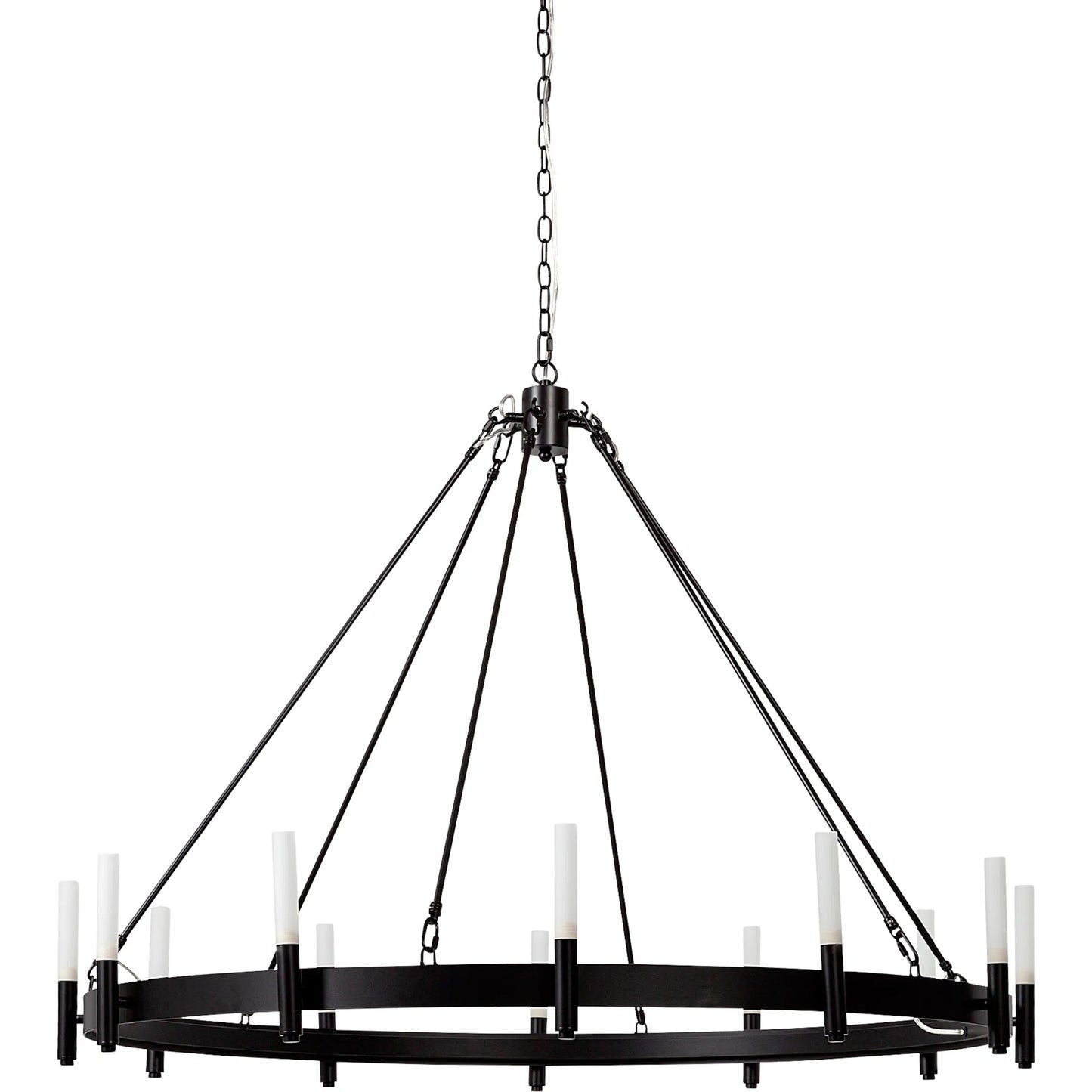 075 SR-815022 | Primary Silo | Decamp Chandelier by Mercana in matte black. Made from unique in a modern style.