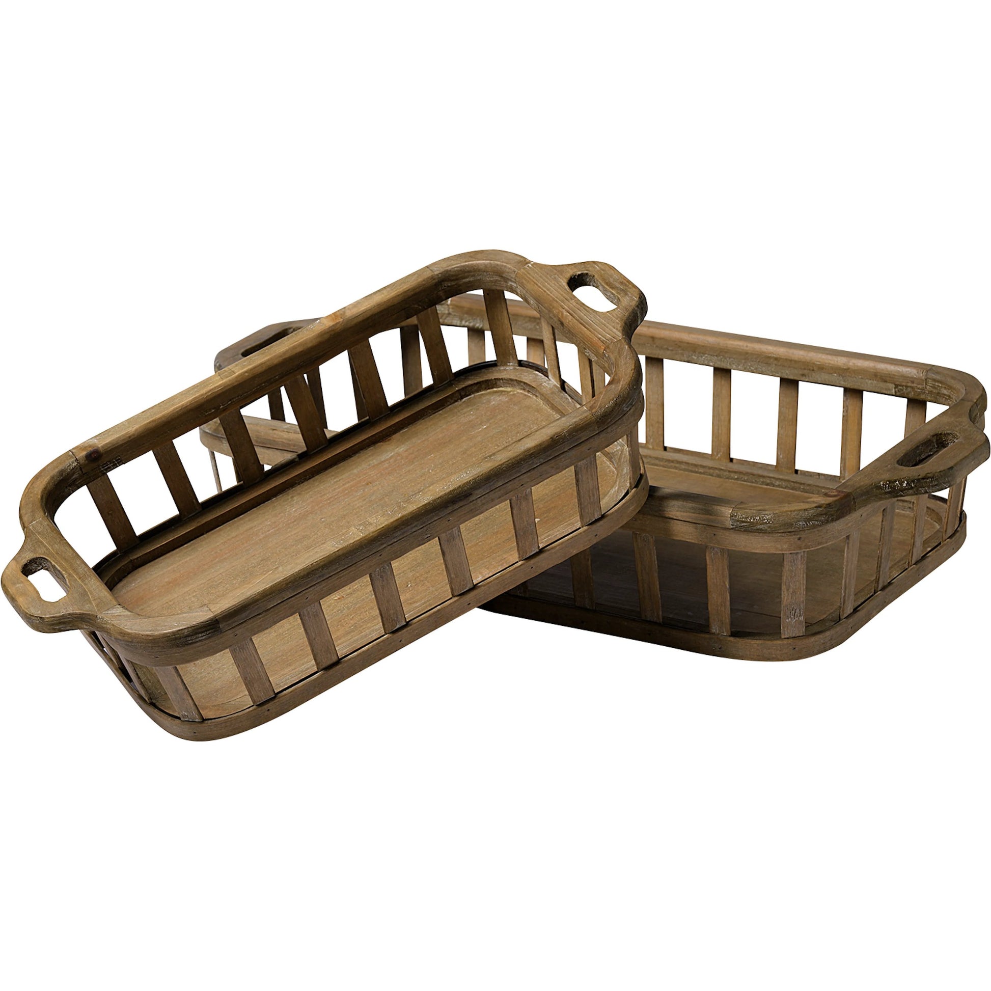 Louis Slated Nesting Trays Set of Two by Mercana in natural. Made from unique in a cottage & farmhouse style.