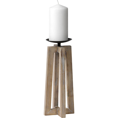 Astra Light Wood Pedestal Base Table Candle Holder by Mercana in natural. Made from unique in a coastal style.