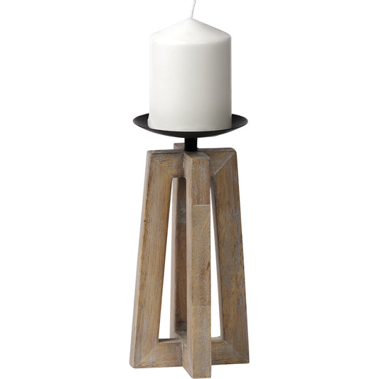 Astra Light Wood Pedestal Base Table Candle Holder by Mercana in natural. Made from unique in a coastal style.