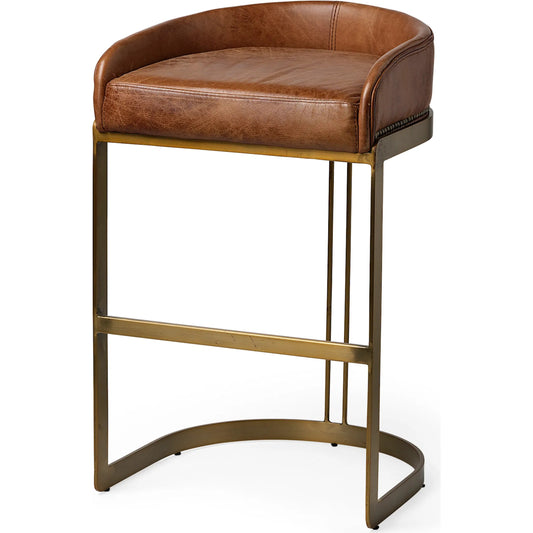 Hollyfield Leather Seat Bar/Counter Stool by Mercana. Made from unique in a modern style.