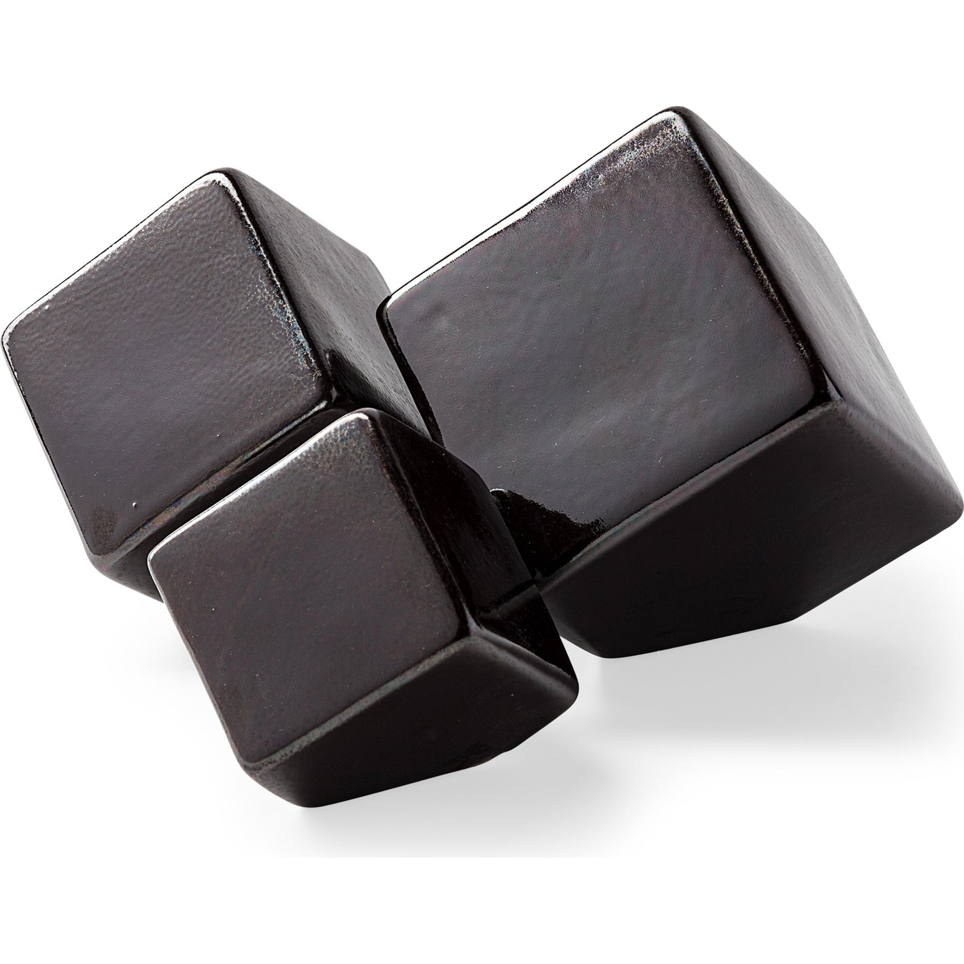 Mayweather Black Geometric Ceramic Cubes Set of Three by Mercana in natural. Made from unique in a modern style.