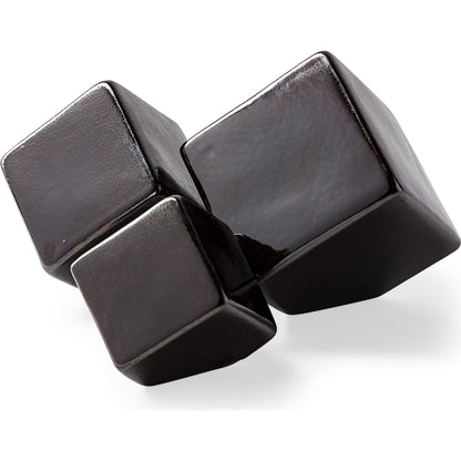 Mayweather Black Geometric Ceramic Cubes Set of Three by Mercana in natural. Made from unique in a modern style.