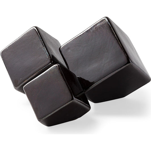 Mayweather Black Geometric Ceramic Cubes Set of Three by Mercana in natural. Made from unique in a modern style.