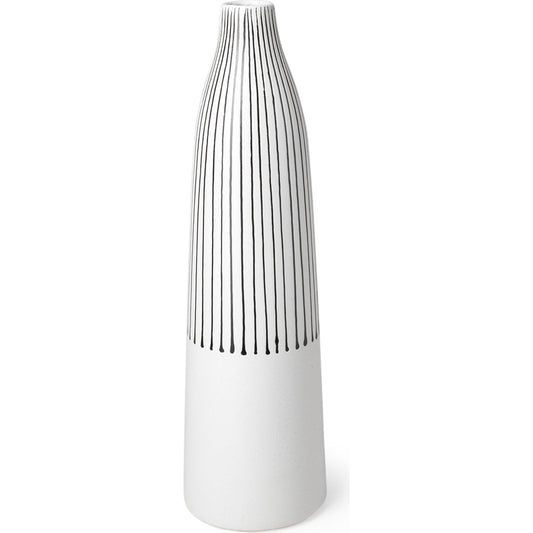 Kira I Pinstripe Vase by Mercana in white. Made from unique in a eclectic & global style.