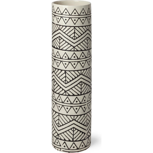 Uhura I Patterned Cylindrical Vase by Mercana in natural. Made from unique in a eclectic & global style.