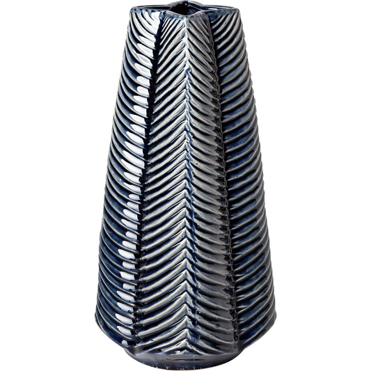 Bashir I Dark Navy Gloss Vase by Mercana in natural. Made from unique in a coastal style.