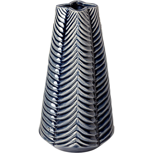 Bashir I Dark Navy Gloss Vase by Mercana in natural. Made from unique in a coastal style.