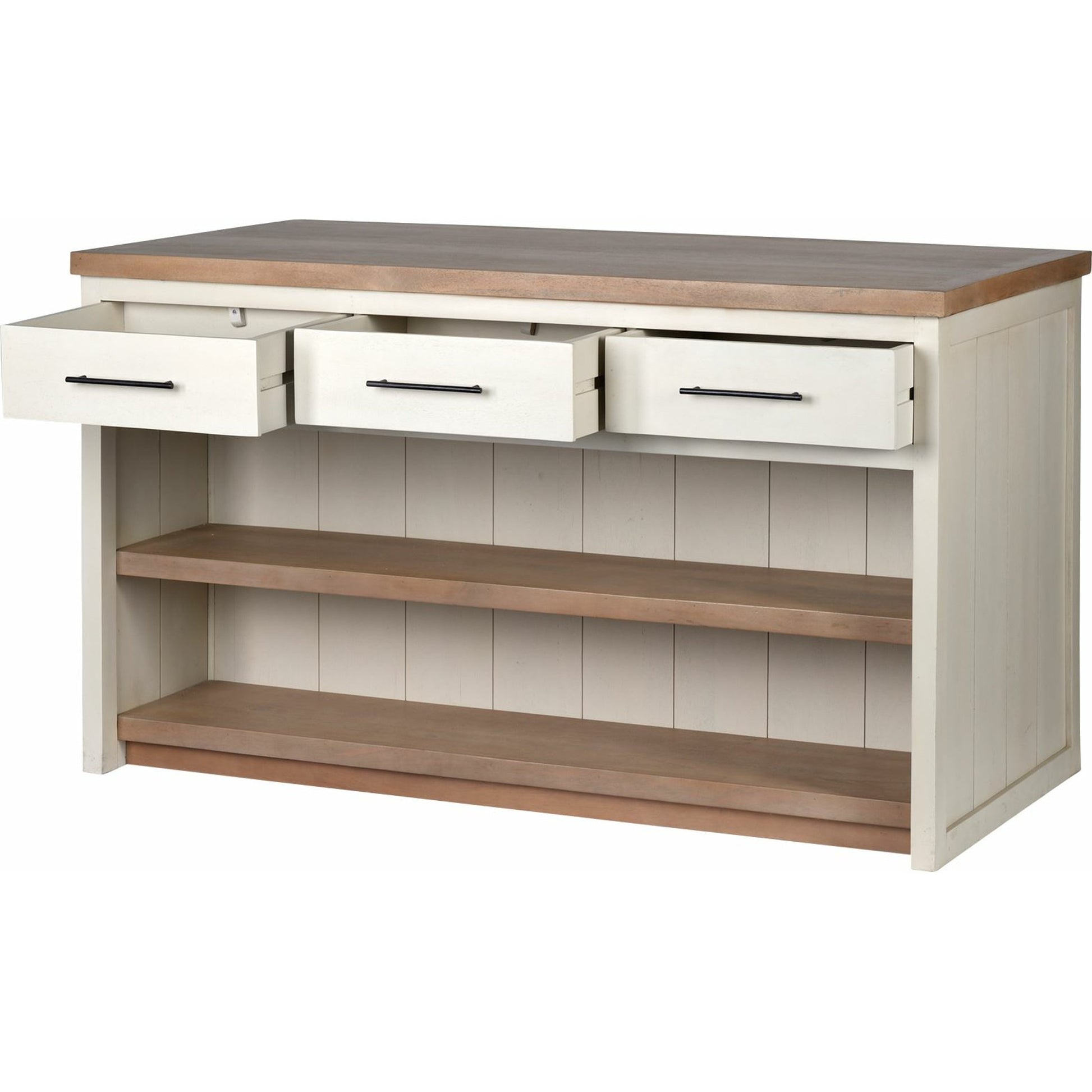 Fairview Kitchen Island by Mercana in natural, white. Made from unique in a cottage & farmhouse style.
