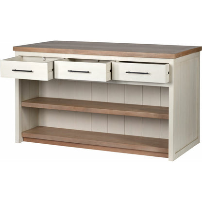 Fairview Kitchen Island by Mercana in natural, white. Made from unique in a cottage & farmhouse style.