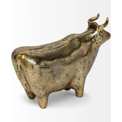 Taurus II Cast Aluminum Bull Decorative Object by Mercana in black. Made from unique in a eclectic & global style.