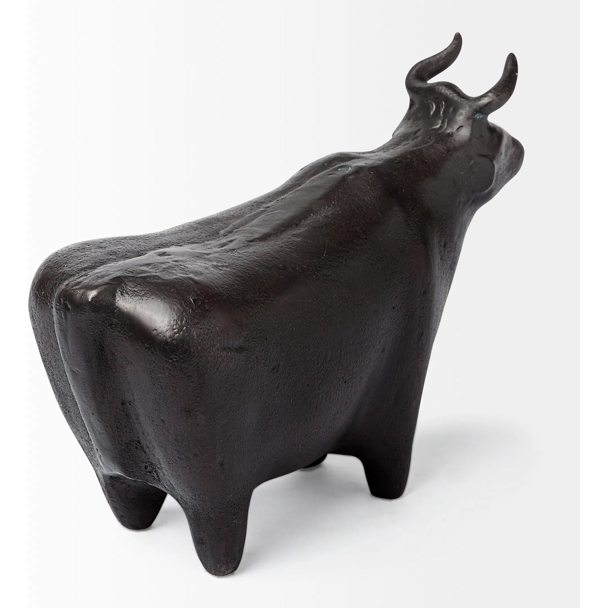 Taurus II Cast Aluminum Bull Decorative Object by Mercana in black. Made from unique in a eclectic & global style.